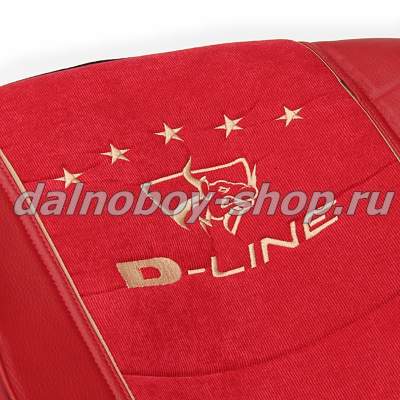 Чехол - сиденье Польша велюр - иск. кожа  DAF XF105/106 от 2012г красный-красный_2