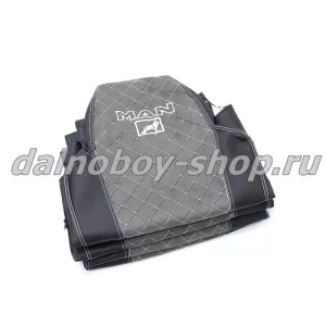 Чехол - сиденье иск.кожа+велюр PREMIUM MAN TG-A/X/S/M/L  с 2017 (1ремень)(2 выс.сид.) черно-серый