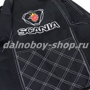 Чехол - сиденье аликанте SCANIA 6 серия G, R от 2014г (1выс.1низ)(1ремень) черный