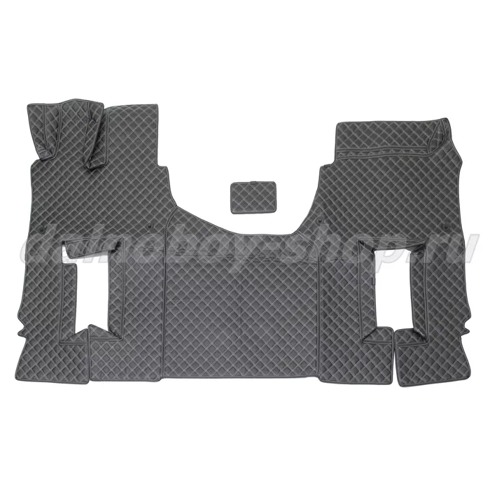 Коврик кож.зам. 3D под ноги MERCEDES ACTROS Китайская сборка 2х нитка черная кожа/нить бежевая