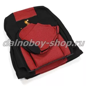 Чехол - сиденье анатомия  KMZ  ЕВРО-3 (2сид.2подголов водит. с ремн) гобелен+рогожка черно-красный