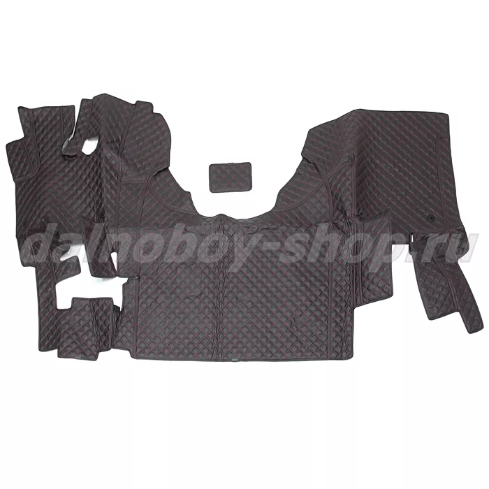 Коврик кож.зам. 3D под ноги DAF XF-105 автомат /черный+красная нить