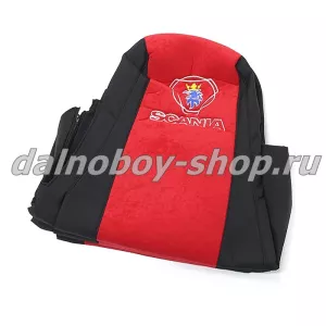 Чехол - сиденье SCANIA 5 серия (2004-2014) (2 ремня)(2 выс.сид.) красный