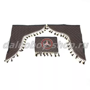 Ламбрекен лоб.+ шторка боковая кожзам 2.2м  MERCEDES коричневый