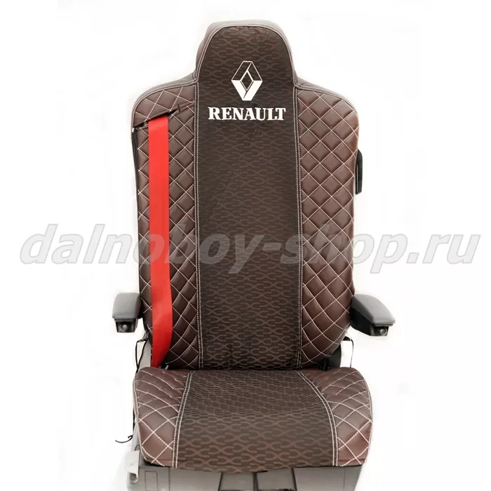 Чехол - сиденье иск.кожа+велюр PREMIUM RENAULT SERIA T/K/С от 2013г 2 выс. сид. коричневый