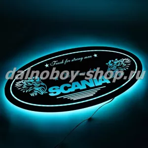 Табличка светящаяся  В СПАЛЬНИК 600*300мм ( овал )  SCANIA ГРИФОН 12-24v с пультом