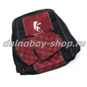 Чехол - сиденье аликанте KMZ (2 сид.2подголов.) черно-красный