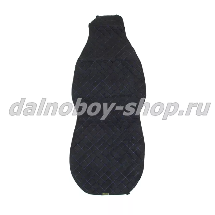Чехол - накидка на сидение универсальная / стеганная / антара черная + синяя нитка