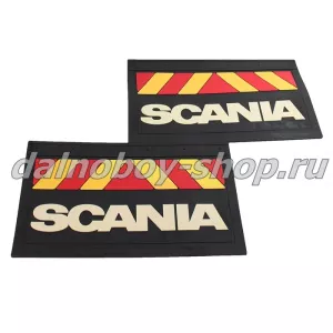 Брызговики задние резина (тисненные) LUXE 600*400 SCANIA кр.\желт.