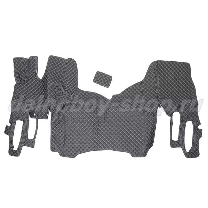 Коврик кож.зам. 3D под ноги RENAULT T вод+пас 2х нитка черная кожа/нить белая