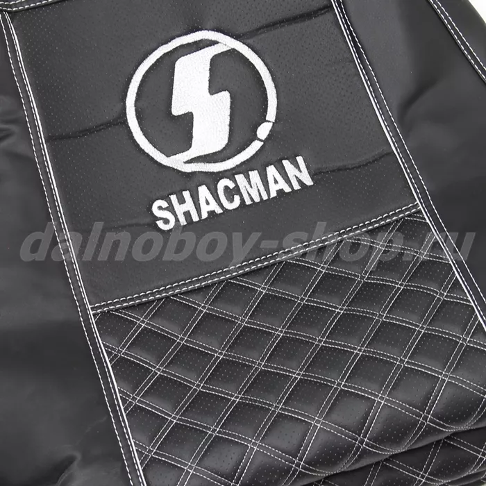Чехол - сиденье / иск.кожа /PREMIUM / SHACMAN (SH01) / черн+бел.нити