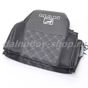 Чехол - сиденье / иск.кожа /PREMIUM / MAN TG-A/X/S/M/L  до 2017 (1ремень)(2 выс.сид.) черн+серый