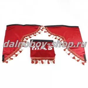 Ламбрекен лоб.+ шторка боковая хамелеон 2.2м  MZ красный