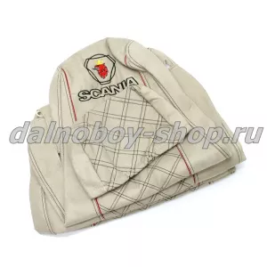 Чехол - сиденье аликанте SCANIA 5серия (1 ремень)(1 выс.1 низ) 2004-2014 беж