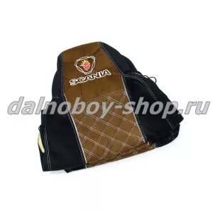 Чехол - сиденье аликанте SCANIA 6 серия от 2014 г. 2выс ( разные сидения ) черно-коричневый