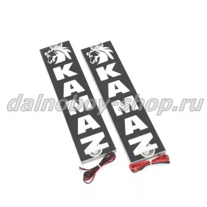 Табличка светящаяся черная вертикальная 8/32 см KMZ бел/син 24v (2шт) двойная