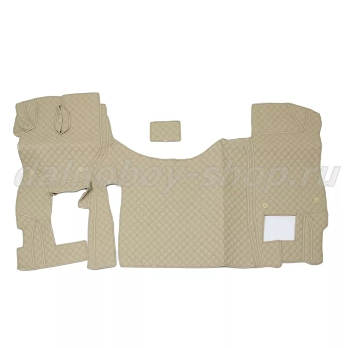 Коврик кож.зам. 3D под ноги FOTON AUMAN /бежевый+коричневая нить