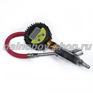 Манометр Электронный с пистолетом для подкачки шин, с удлинителем / Евро / "КОЛИР" TG-10-1