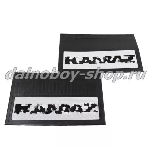 Брызговики задние резина (светоотражающие) 600*400 KMZ (белый+черная надпись)