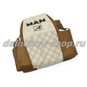 Чехол - сиденье аликанте MAN TG-A/X/S/M/L  с 2017 (2ремня)(2 выс.сид.) коричневый+беж