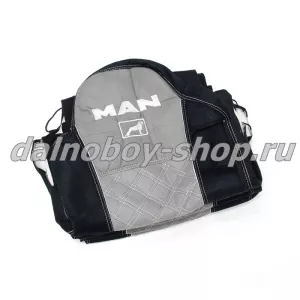 Чехол - сиденье аликанте MAN TG-A/X/S/M/L  до 2017 (2 ремня)(2 выс.сид.) черно-серый