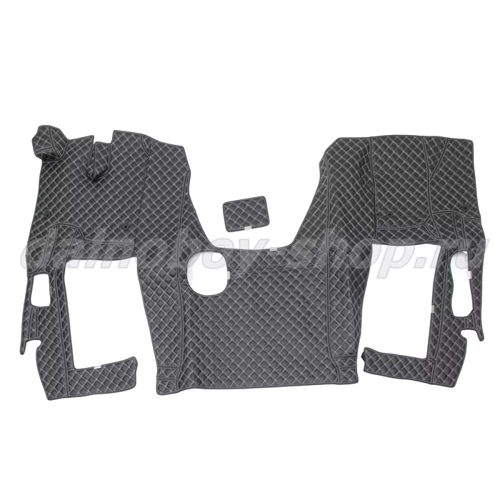 Коврик кож.зам. 3D под ноги KMZ Neo 5490 механика 2х нитка черная кожа/нить белая