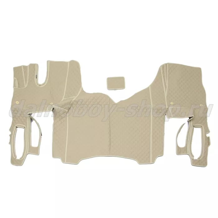 Коврик кож.зам. 3D под ноги RENAULT T вод+пас 2х нитка беж кожа/нить бежевая