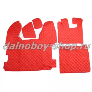 Коврик кож.зам. под ноги Польша DAF XF-105/106 (2012-2013г.) переходной (автомат) красный