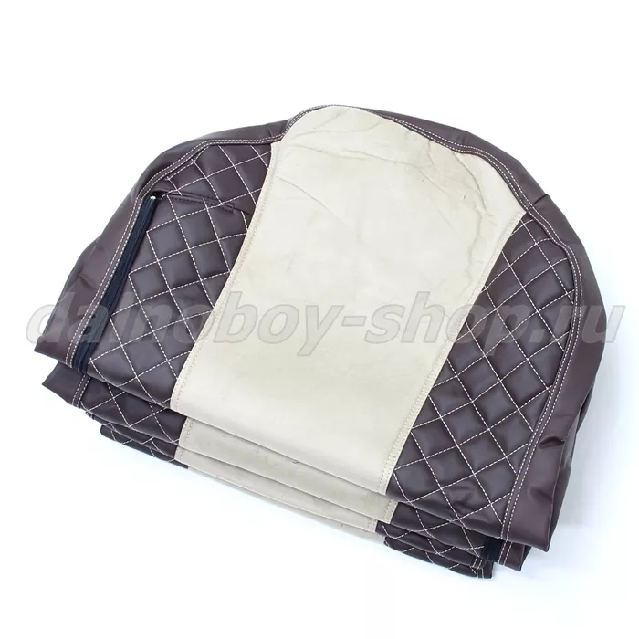 Чехол - сиденье иск.кожа+велюр PREMIUM KMZ K5 (2023 г - ) / БЕЗ ЛОГОТИПА / коричнево-беж