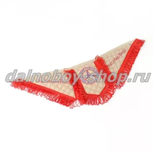 Вымпел из 3-х частей Иск кожа стеганный MERCEDES бежевый + красная бахрома