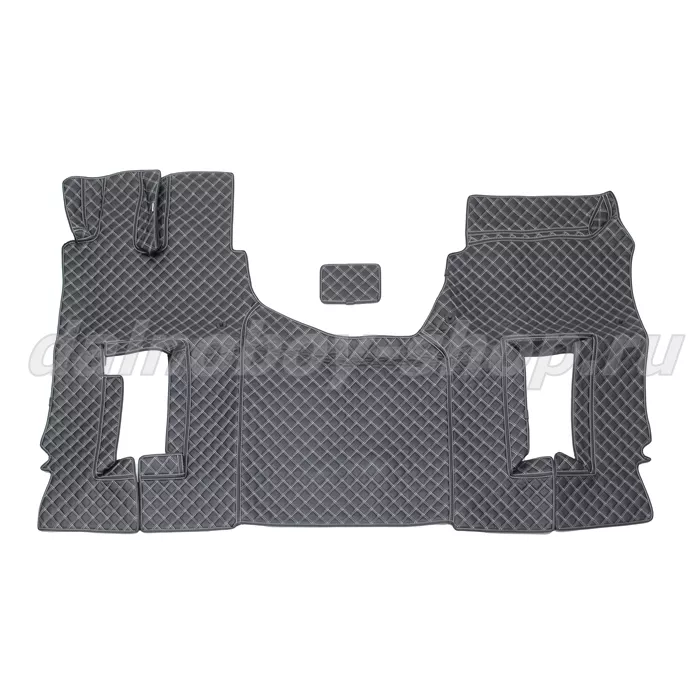 Коврик кож.зам. 3D под ноги MERCEDES ACTROS Китайская сборка 2х нитка черная кожа/нить белая