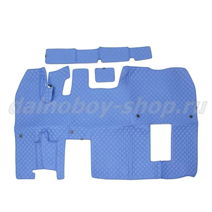 Коврик кож.зам. 3D под ноги RENAULT MAGNUM авт/мех 2х нитка синяя кожа/нить синяя