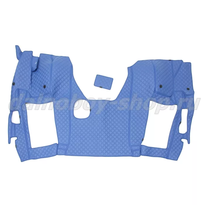 Коврик кож.зам. 3D под ноги KMZ Neo 5490 механика 2х нитка синяя кожа/нить синяя