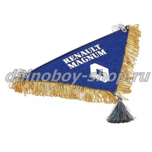 Вымпел треугольный RENAULT MAGNUM с бахромой и рисунком синий