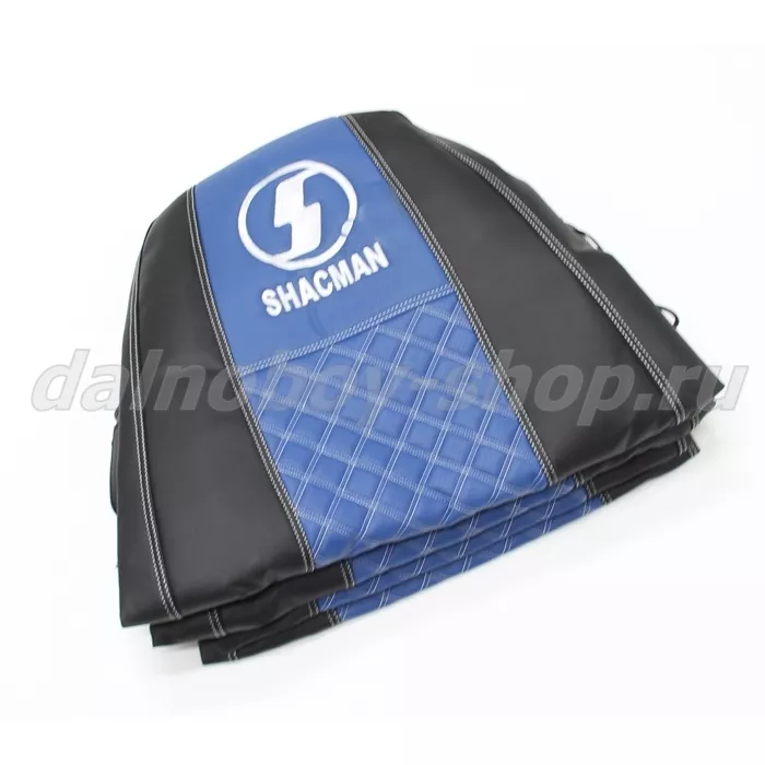 Чехол - сиденье / иск.кожа /PREMIUM / SHACMAN FX3000 (SH03) / чёрн+син