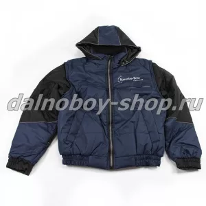 Куртка мужская утепленная с капюшон. (комбинир.) / СССР / 64-66 / сине-черная