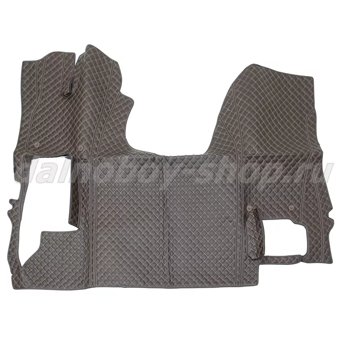 Коврик кож.зам. 3D под ноги DAF XF-107 автомат 2х нитка кожа шоколад / нить беж