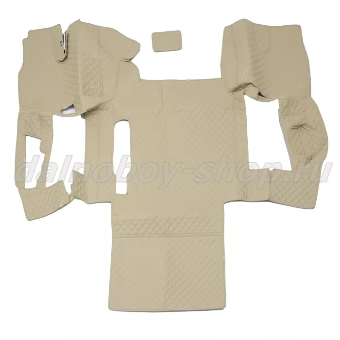 Коврик кож.зам. 3D под ноги Man TGX (2016-2021) авт с ящ без хол 2х нитка беж кожа/нить беж