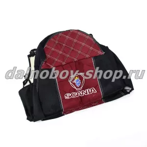 Чехол - сиденье аликанте SCANIA (1994-2004) 4серия (2 ремня)(2 низ.сид.) черно-красный