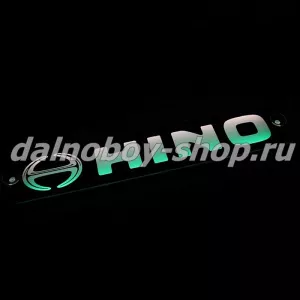 Табличка светящаяся черная 10/50 см. HINO бел/зел 24v узкая