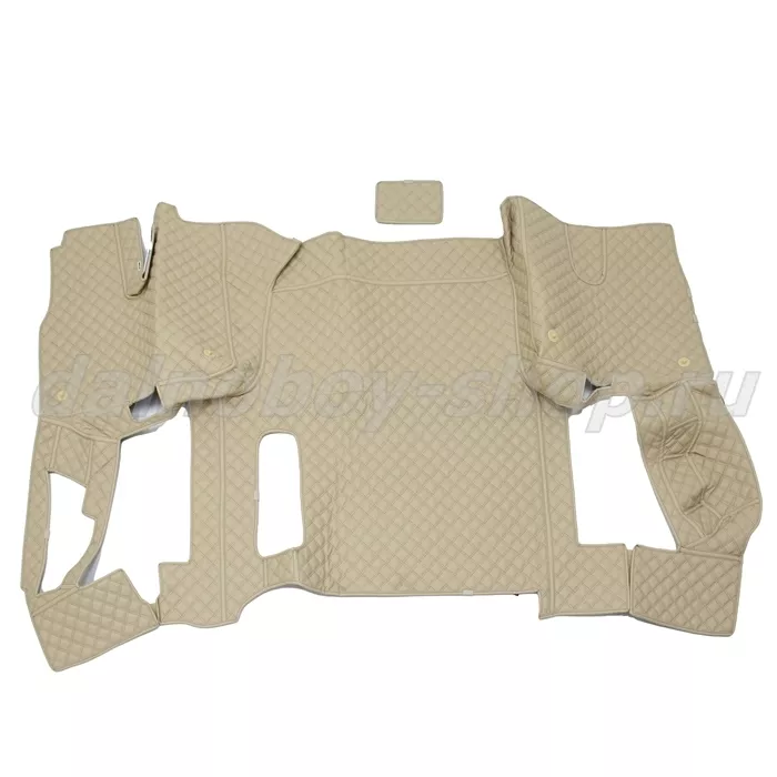 Коврик кож.зам. 3D под ноги Man TGX (2016-2021) авт без ящ с хол 2х нитка бежевая кожа/нить корич
