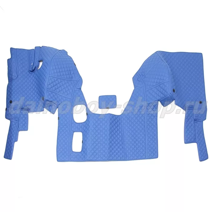 Коврик кож.зам. 3D под ноги DAF XF-95 механика /синий+синяя нить