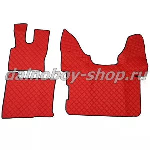 Коврик кож.зам. под ноги Польша DAF XF-105/106 (2012-2013г.) (автомат) красный