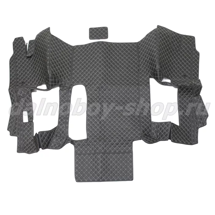 Коврик кож.зам. 3D под ноги Man TGA/TGS узкая кабина 2х нитка черная кожа/нить бежевая