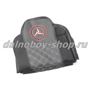 Чехол - сиденье / иск.кожа /PREMIUM / MERCEDES MP II/III 2004-2013 (2ремня)(2 выс.сид.) черн+серый