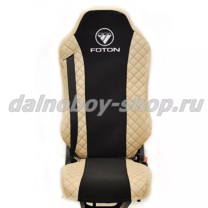 Чехол - сиденье иск.кожа+велюр PREMIUM FOTON AUMAN от 2023 г (FA02) бежево-черный