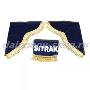 Ламбрекен лоб.+ шторка боковая хамелеон 2.2м  SITRAK синий