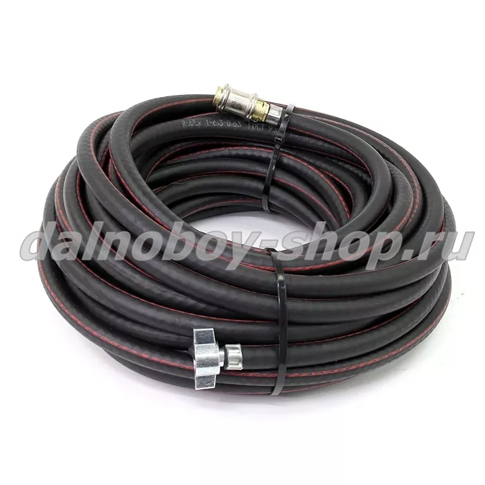 Шланг подкачки 16 м. черный (РТИ Россия) с быстросъемом (защелкивающийся)