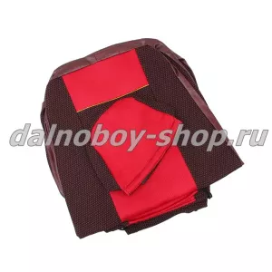 Чехол - сиденье иск.кожа+жаккард KMZ (1высок.2низк + 1 подголовник ) TURBO красный