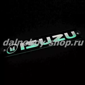 Табличка светящаяся черная 10/50 см. ISUZU бел/зел 24v узкая